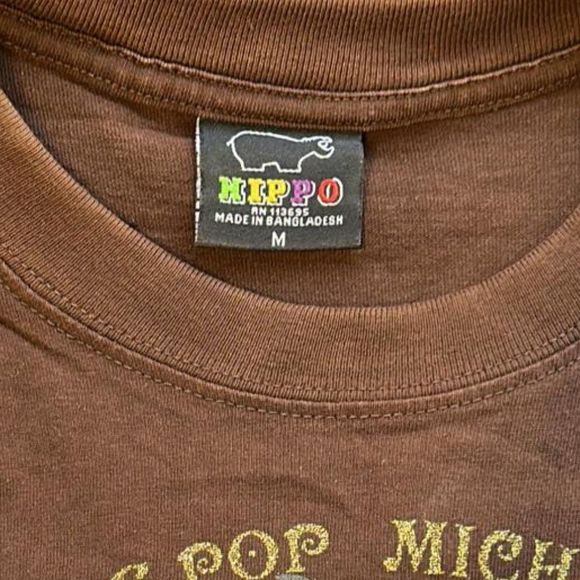 Vintage Hippo King of Pop Michael Jackson Graphic Brown T-Shirt Size M - Picture 5 of 5